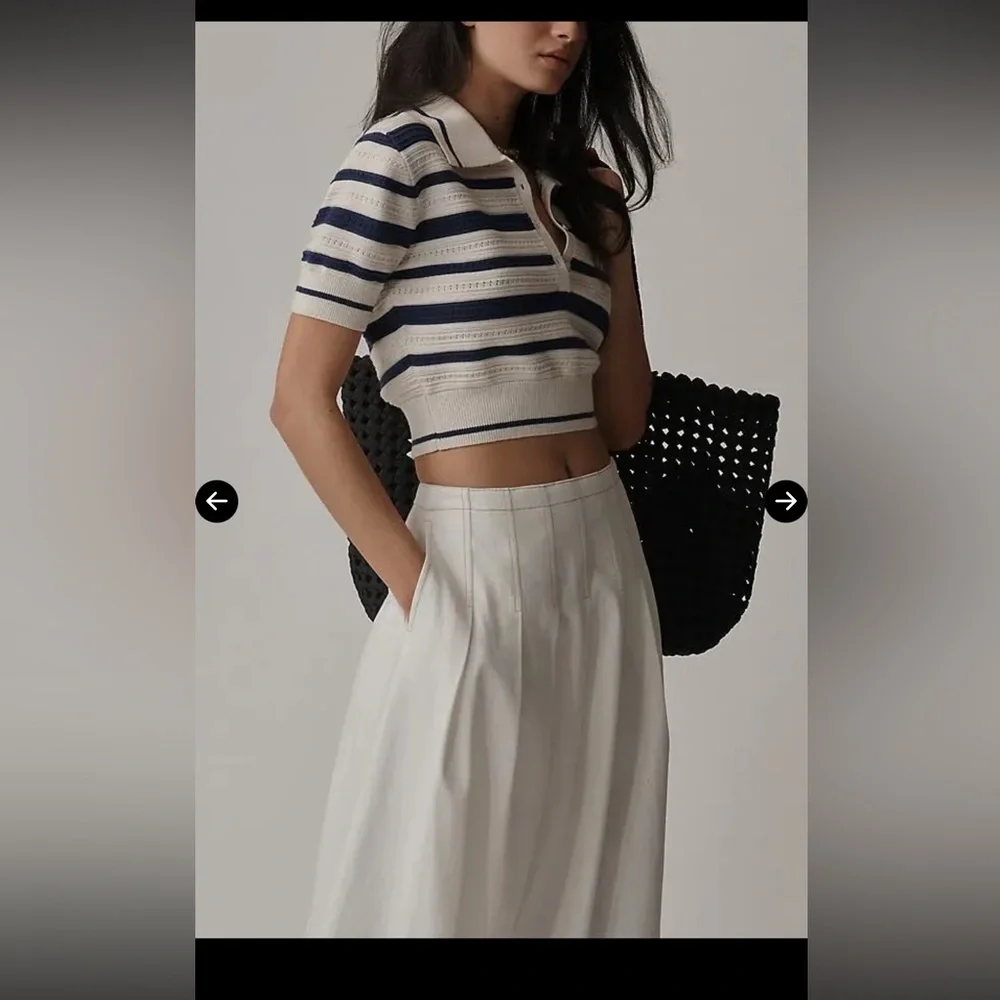 ANTHRO Off White Midi Skirt - Picture 4 of 9